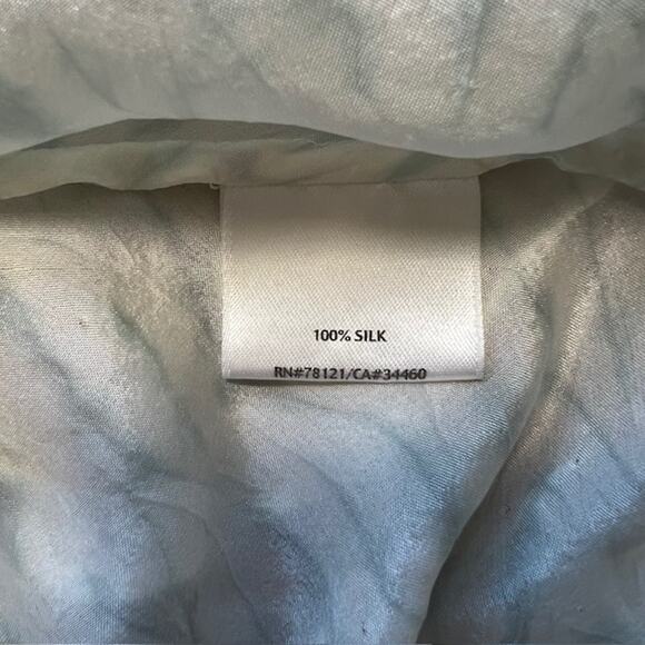 Eileen Fisher 100% Silk Sleeveless Tank Top W/ Scarf Womens S White Blue Flowy - Picture 8 of 11